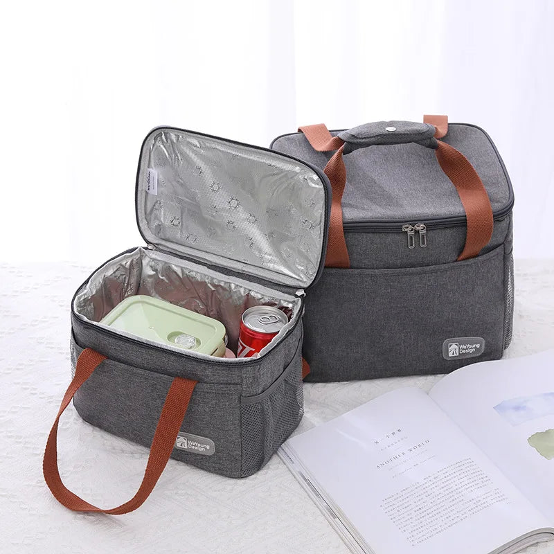 Large Capacity Thermal Insulation Lunch Bag Oxford Cloth Food Storage Picnic Bags Tote Portable Cooler Box Bags